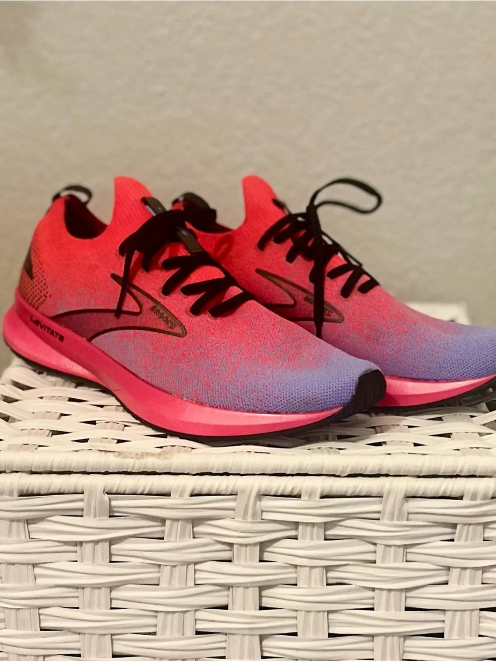 Brooks Women’s Pink to Purple Gradient Knit Running Sneakers